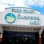 Swansea Mall including, Macy's, Sears, Walmart, Yankee Candle, Christopher Banks, Lane Bryant, as well as jewelry stores and nail and hair salons, Ruby Tuesday and food court.